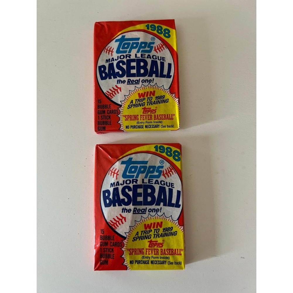 Topps 1988 Major League Baseball Wax Packs -Set of 2 Unopened - Picture 1 of 4